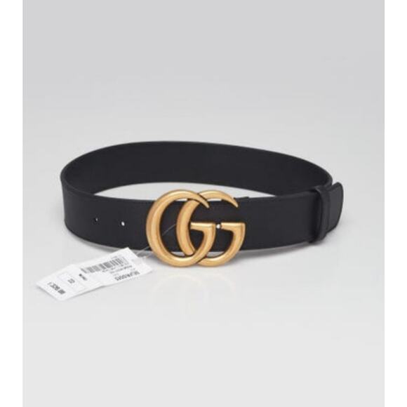 Gucci Black Smooth Leather Double G Belt 65/26 - Picture 4 of 4